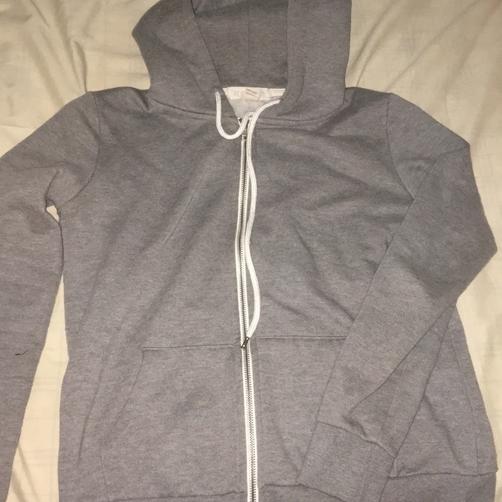 Gray zipdown sweater